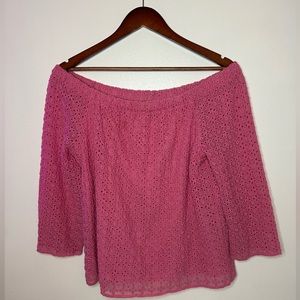 Tommy Hilfiger Pink Off the Shoulder Blouse
